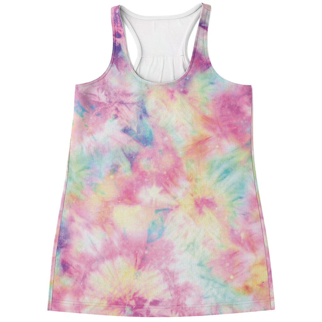 Pastel Tie Dye Print Women's Racerback Tank Top