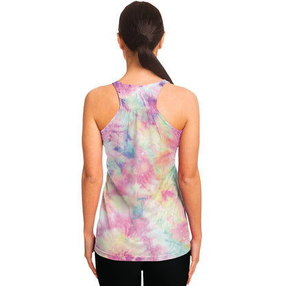Pastel Tie Dye Print Women's Racerback Tank Top