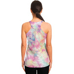 Pastel Tie Dye Print Women's Racerback Tank Top