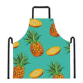 Pastel Turquoise Pineapple Pattern Print Apron