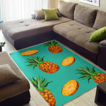 Pastel Turquoise Pineapple Pattern Print Area Rug GearFrost