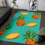 Pastel Turquoise Pineapple Pattern Print Area Rug GearFrost