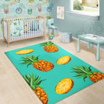 Pastel Turquoise Pineapple Pattern Print Area Rug GearFrost