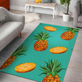Pastel Turquoise Pineapple Pattern Print Floor Mat