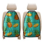 Pastel Turquoise Pineapple Pattern Print Car Seat Organizers
