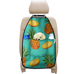 Pastel Turquoise Pineapple Pattern Print Car Seat Organizers