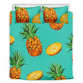 Pastel Turquoise Pineapple Pattern Print Duvet Cover Bedding Set
