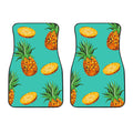 Pastel Turquoise Pineapple Pattern Print Front Car Floor Mats