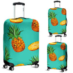 Pastel Turquoise Pineapple Pattern Print Luggage Cover GearFrost