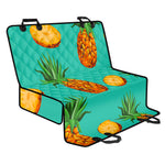 Pastel Turquoise Pineapple Pattern Print Pet Car Back Seat Cover