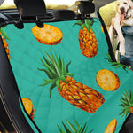 Pastel Turquoise Pineapple Pattern Print Pet Car Back Seat Cover