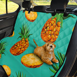 Pastel Turquoise Pineapple Pattern Print Pet Car Back Seat Cover