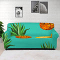 Pastel Turquoise Pineapple Pattern Print Sofa Cover