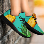 Pastel Turquoise Pineapple Pattern Print Sport Shoes GearFrost