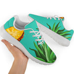 Pastel Turquoise Pineapple Pattern Print Sport Shoes GearFrost