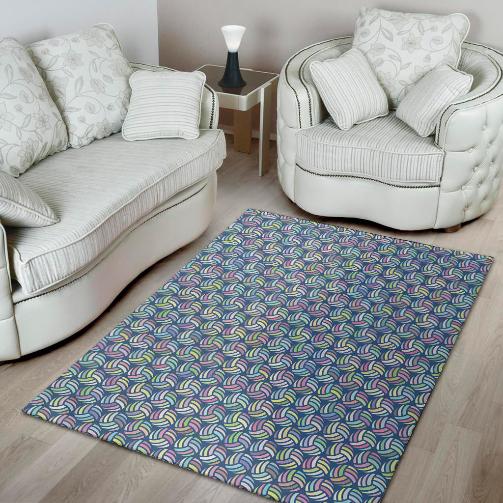 Pastel Volleyball Pattern Print Area Rug