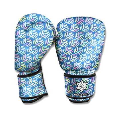 Pastel Volleyball Pattern Print Boxing Gloves