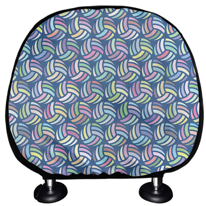 Pastel Volleyball Pattern Print Car Headrest Covers