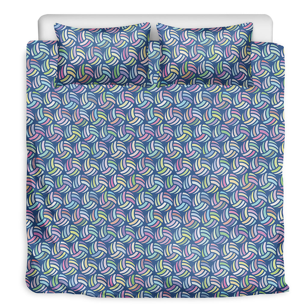 Pastel Volleyball Pattern Print Duvet Cover Bedding Set
