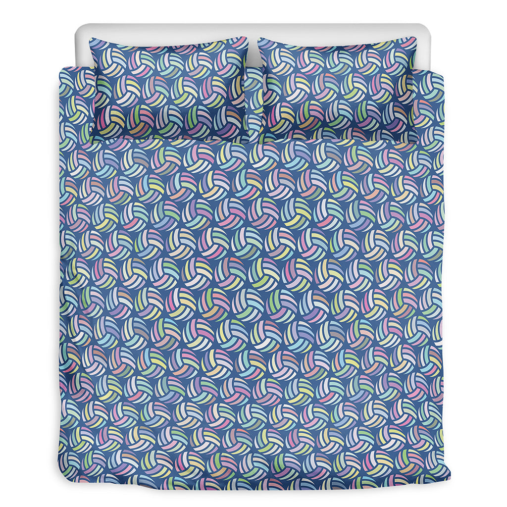 Pastel Volleyball Pattern Print Duvet Cover Bedding Set