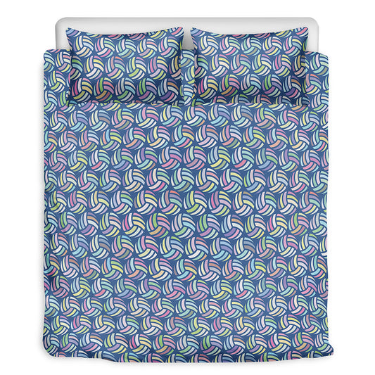 Pastel Volleyball Pattern Print Duvet Cover Bedding Set