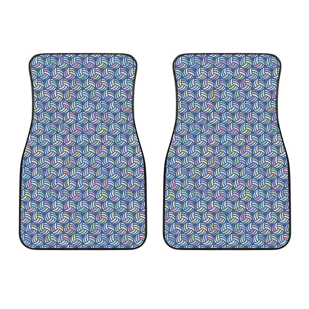 Pastel Volleyball Pattern Print Front Car Floor Mats