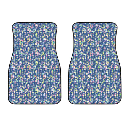 Pastel Volleyball Pattern Print Front Car Floor Mats