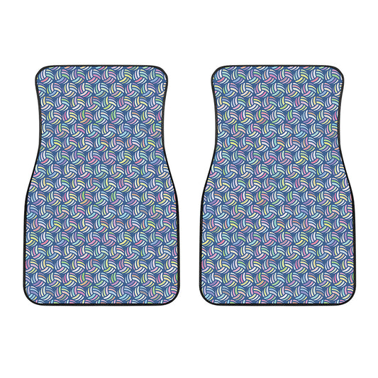 Pastel Volleyball Pattern Print Front Car Floor Mats
