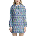 Pastel Volleyball Pattern Print Hoodie Dress