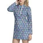 Pastel Volleyball Pattern Print Hoodie Dress