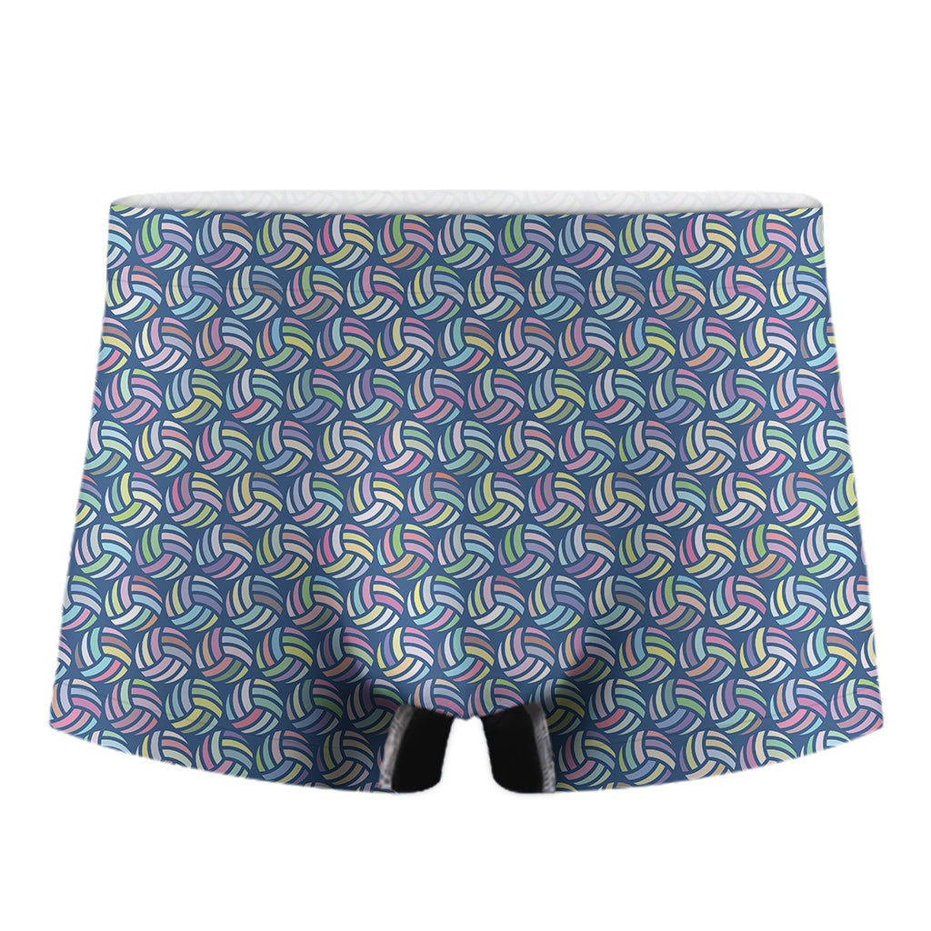 Pastel Volleyball Pattern Print Men's Boxer Briefs