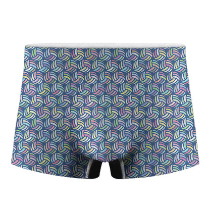 Pastel Volleyball Pattern Print Men's Boxer Briefs