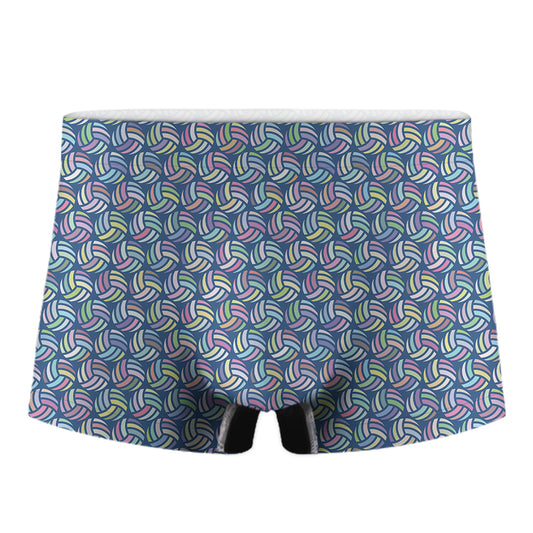 Pastel Volleyball Pattern Print Men's Boxer Briefs