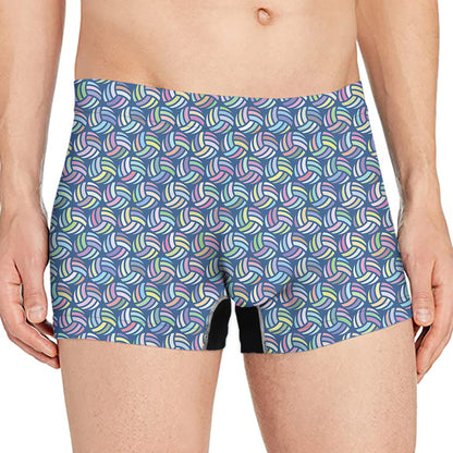 Pastel Volleyball Pattern Print Men's Boxer Briefs