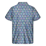 Pastel Volleyball Pattern Print Men's Short Sleeve Shirt