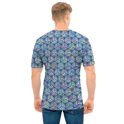 Pastel Volleyball Pattern Print Men's T-Shirt