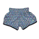 Pastel Volleyball Pattern Print Muay Thai Boxing Shorts
