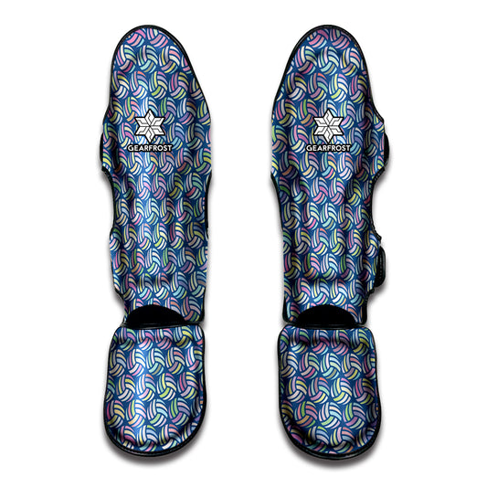 Pastel Volleyball Pattern Print Muay Thai Shin Guard