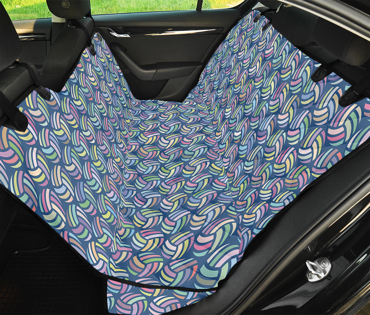 Pastel Volleyball Pattern Print Pet Car Back Seat Cover