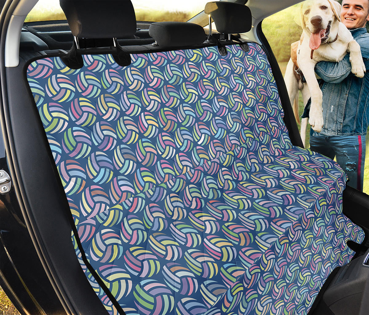 Pastel Volleyball Pattern Print Pet Car Back Seat Cover