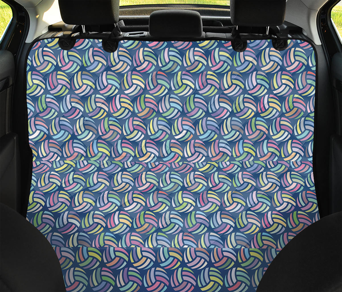 Pastel Volleyball Pattern Print Pet Car Back Seat Cover