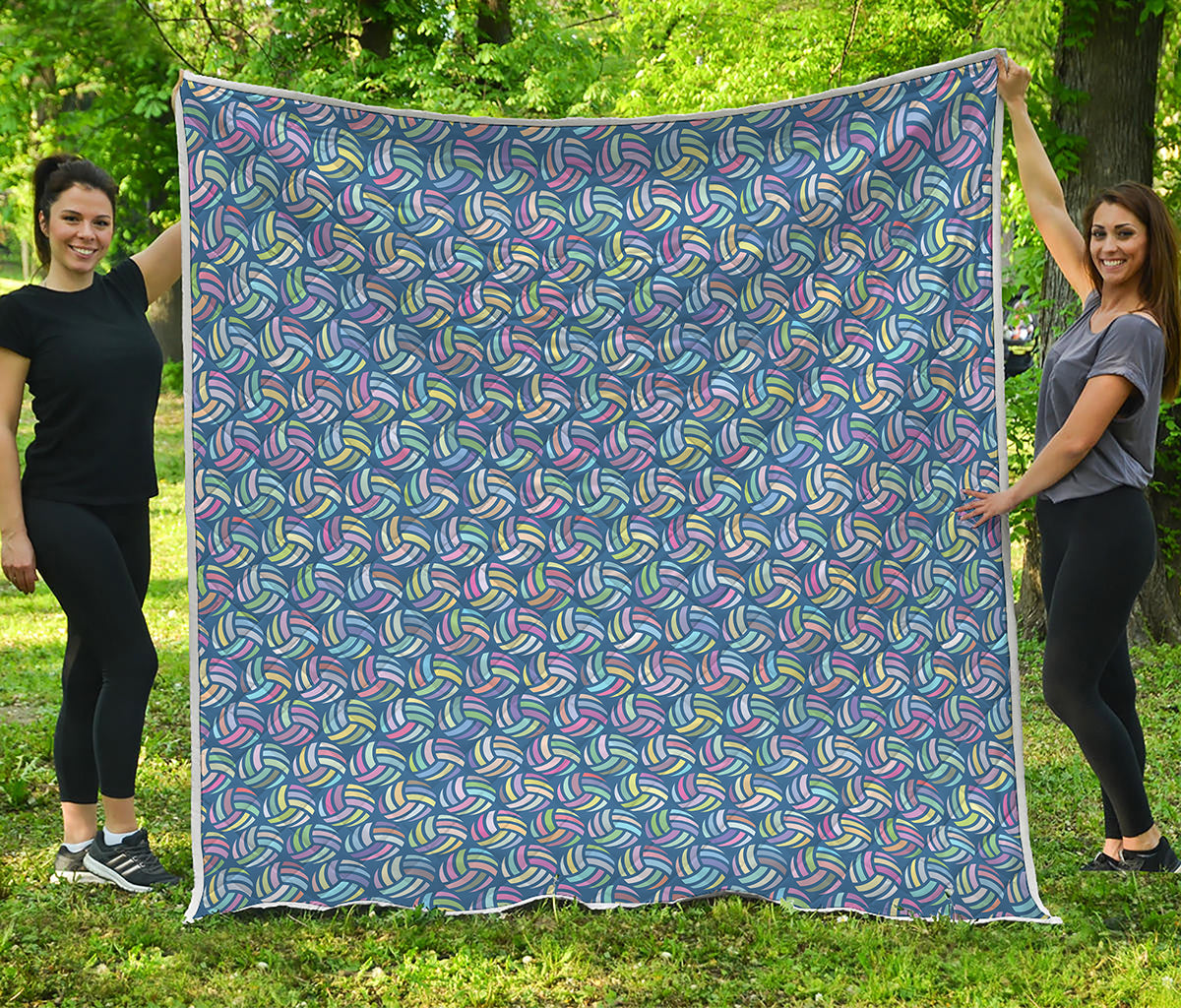 Pastel Volleyball Pattern Print Quilt