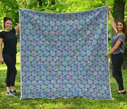 Pastel Volleyball Pattern Print Quilt