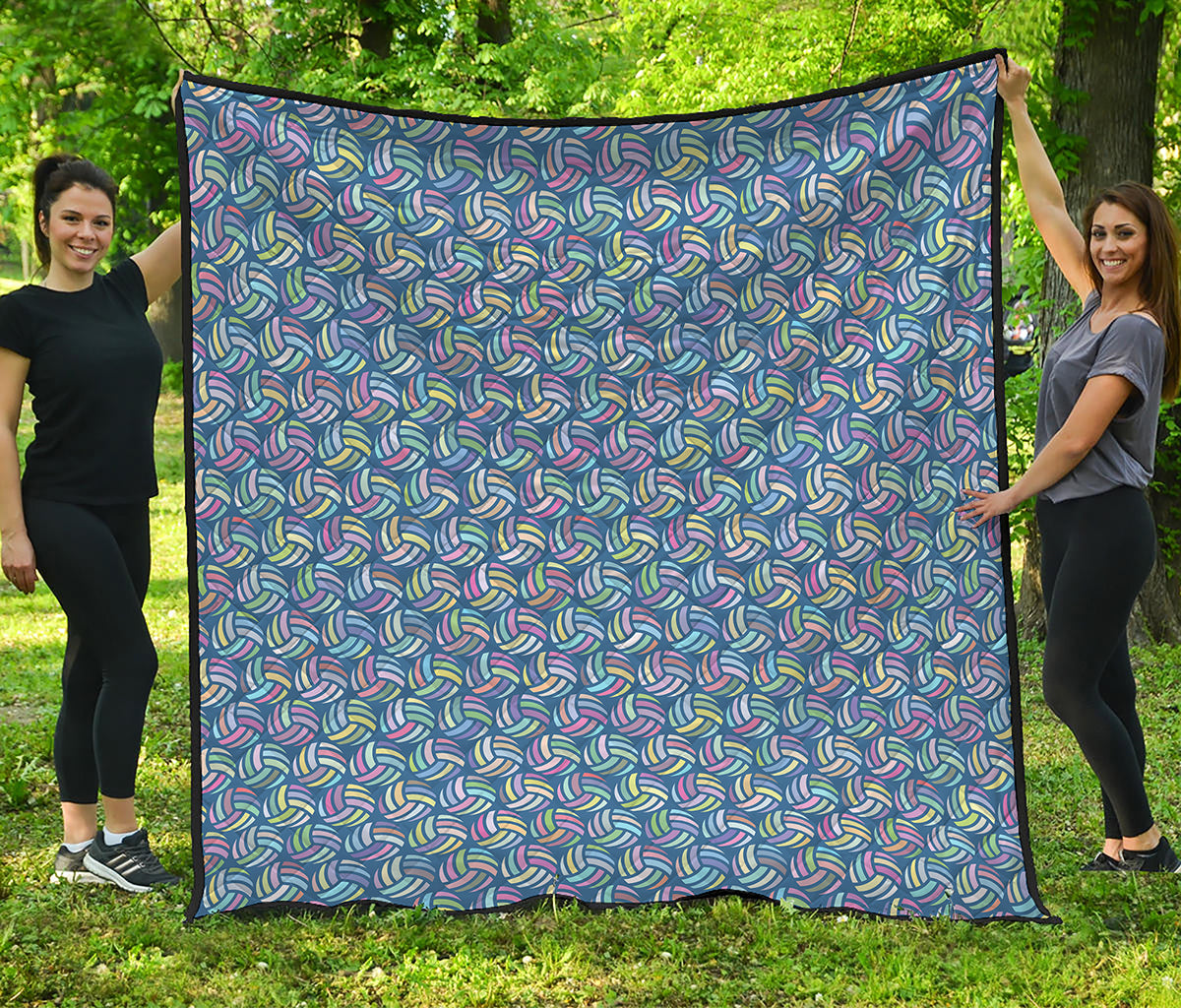 Pastel Volleyball Pattern Print Quilt