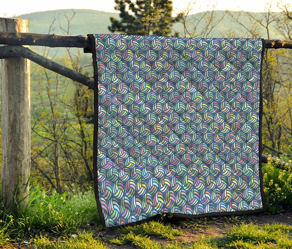 Pastel Volleyball Pattern Print Quilt