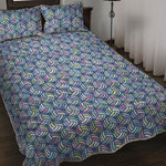 Pastel Volleyball Pattern Print Quilt Bed Set