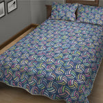 Pastel Volleyball Pattern Print Quilt Bed Set