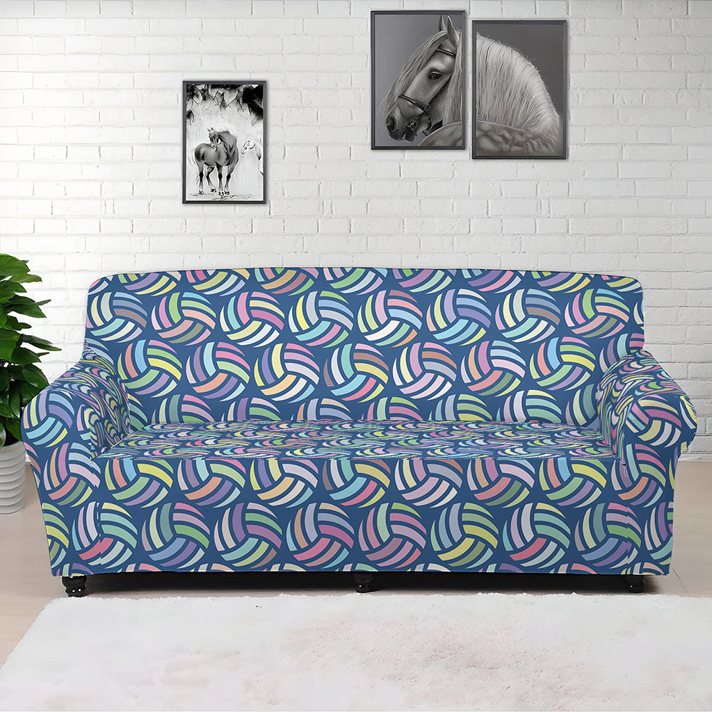 Pastel Volleyball Pattern Print Sofa Cover