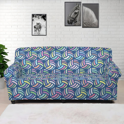 Pastel Volleyball Pattern Print Sofa Cover