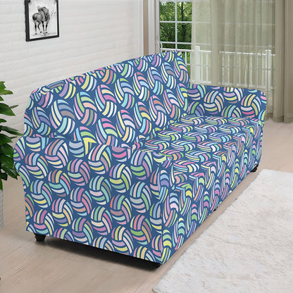 Pastel Volleyball Pattern Print Sofa Cover